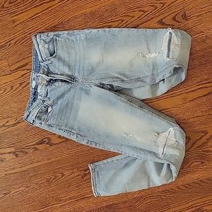 High-Waisted Rockstar Distressed Super-Skinny Jeans size 8 Tall​